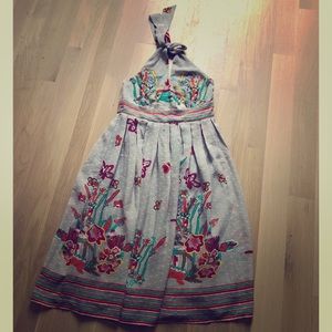 Minuet Nordstrom Floral Butterfly Halter Dress